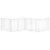 Barrière pour chiens avec porte 4 panneaux bois de sapin massif 561592561592