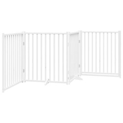 Barrière pour chiens avec porte 4 panneaux bois de sapin massif 561594561594