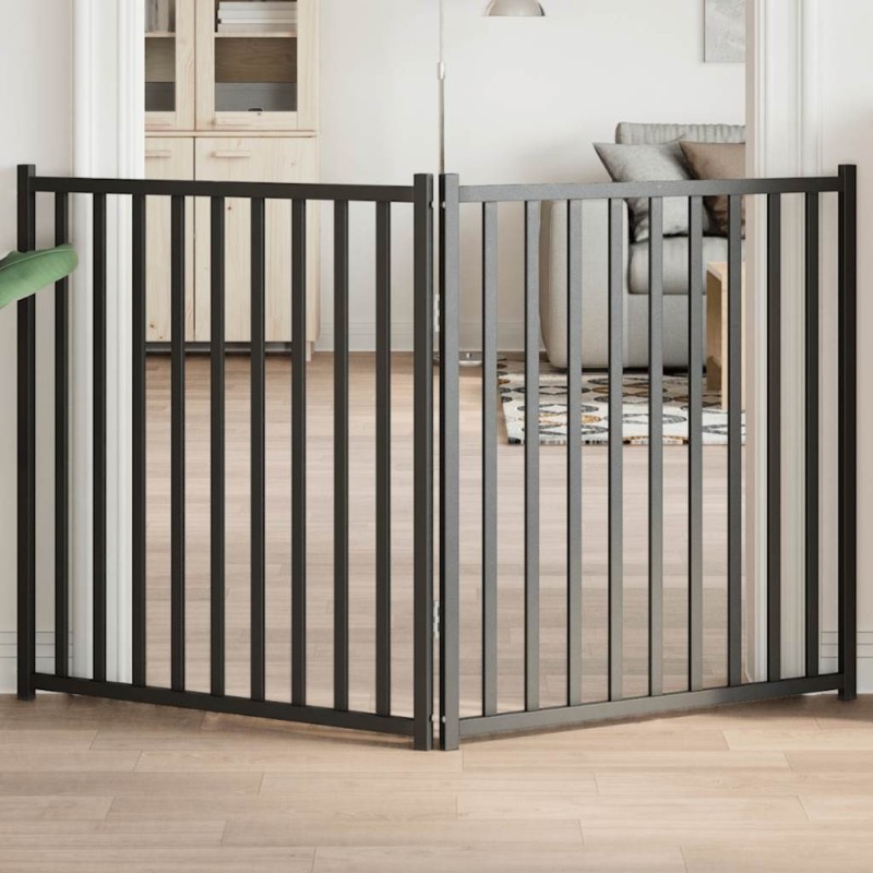 Barrière pour chien pliable 2 panneaux 160 cm bois sapin massif 561598561598
