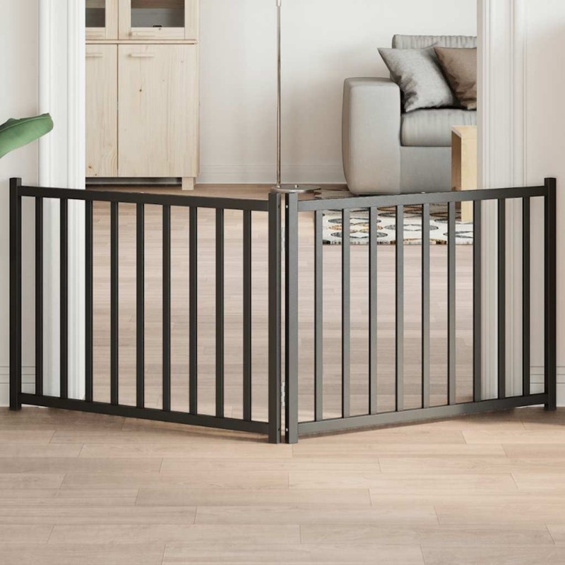 Barrière pour chien pliable 2 panneaux 160 cm bois sapin massif 561599561599