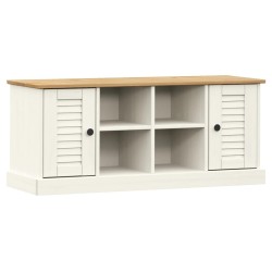 Banc à chaussures VIGO blanc 106x35x45 cm bois massif de pin 561601561601