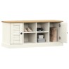 Banc à chaussures VIGO blanc 106x35x45 cm bois massif de pin 561601561601
