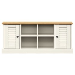 Banc à chaussures VIGO blanc 106x35x45 cm bois massif de pin 561601561601