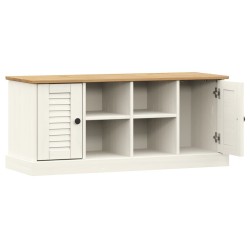 Banc à chaussures VIGO blanc 106x35x45 cm bois massif de pin 561601561601