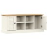 Banc à chaussures VIGO blanc 106x35x45 cm bois massif de pin 561601561601