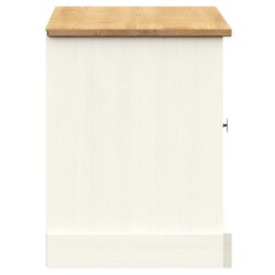 Banc à chaussures VIGO blanc 106x35x45 cm bois massif de pin 561601561601