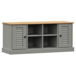 Banc à chaussures VIGO gris 106x35x45 cm bois massif de pin 561602561602