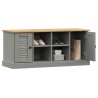 Banc à chaussures VIGO gris 106x35x45 cm bois massif de pin 561602561602