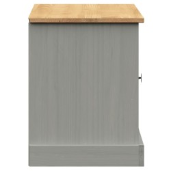 Banc à chaussures VIGO gris 106x35x45 cm bois massif de pin 561602561602