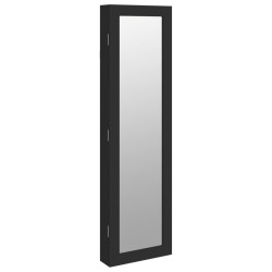 Armoire à bijoux avec miroir murale noir 30x8,5x106 cm 561603561603
