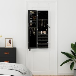 Armoire à bijoux avec miroir murale noir 30x8,5x106 cm 561603561603