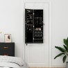 Armoire à bijoux avec miroir murale noir 30x8,5x106 cm 561603561603