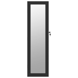 Armoire à bijoux avec miroir murale noir 30x8,5x106 cm 561603561603