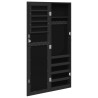 Armoire à bijoux avec miroir murale noir 30x8,5x106 cm 561603561603