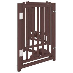 Barrière pour chiens avec porte 6 panneaux bois de sapin massif 561606561606