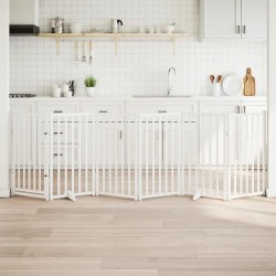 Barrière pour chiens avec porte 6 panneaux bois de sapin massif 561607561607