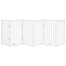 Barrière pour chiens avec porte 6 panneaux bois de sapin massif 561607561607