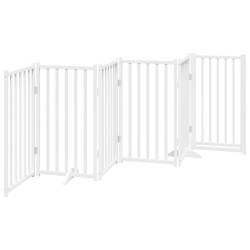 Barrière pour chiens avec porte 6 panneaux bois de sapin massif 561607561607