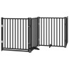Barrière pour chiens avec porte 4 panneaux bois de sapin massif 561610561610