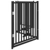 Barrière pour chiens avec porte 4 panneaux bois de sapin massif 561610561610