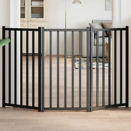 Barrière pour chien pliable 3 panneaux 150 cm bois sapin massif 561612561612