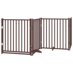 Barrière pour chiens avec porte 4 panneaux bois de sapin massif 561613561613