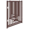 Barrière pour chiens avec porte 4 panneaux bois de sapin massif 561613561613
