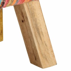 Banc multicolore 160 cm tissu chindi et bois de manguier massif 561614561614