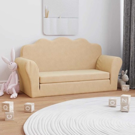 Canapé-lit pour enfants 2 places crème peluche douce 561619561619