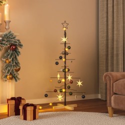 Arbre de Noël en métal avec base en bois noir 120 cm 561624561624