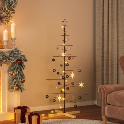 Arbre de Noël en métal avec base en bois noir 150 cm 561625561625