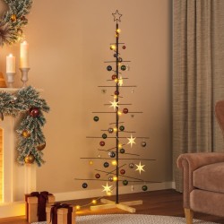 Arbre de Noël en métal avec base en bois noir 180 cm 561626561626