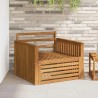 2 Pièce Canapé avec Accoudoirs Bois d'Acacia Massif Naturel 561653561653