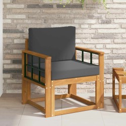 Canapé d’extérieur Bois d'acacia massif et polyester Naturel 561704561704