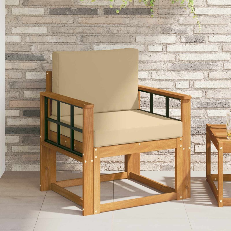Canapé d’extérieur Bois d'acacia massif et polyester Naturel 561705561705