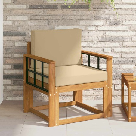 Canapé d’extérieur Bois d'acacia massif et polyester Naturel 561705561705