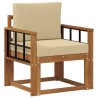 Canapé d’extérieur Bois d'acacia massif et polyester Naturel 561705561705