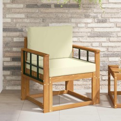 Canapé d’extérieur Bois d'acacia massif et polyester Naturel 561713561713