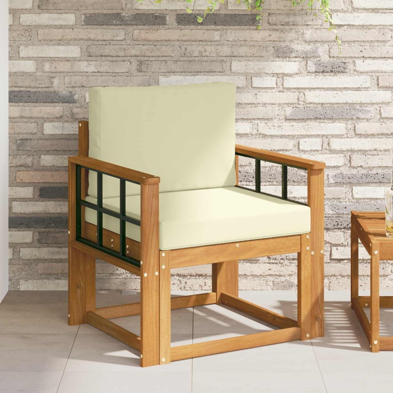 Canapé d’extérieur Bois d'acacia massif et polyester Naturel 561713561713