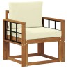 Canapé d’extérieur Bois d'acacia massif et polyester Naturel 561713561713