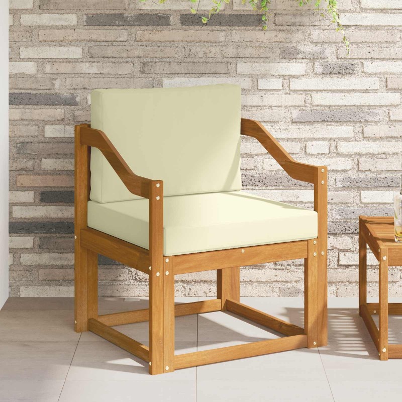 Canapé d’extérieur Bois d'acacia massif et polyester Naturel 561714561714