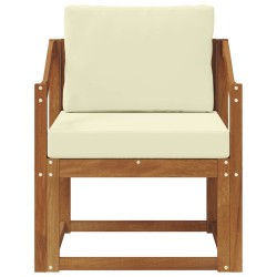 Canapé d’extérieur Bois d'acacia massif et polyester Naturel 561714561714