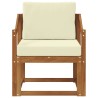Canapé d’extérieur Bois d'acacia massif et polyester Naturel 561714561714