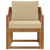 Canapé d’extérieur Bois d'acacia massif et polyester Naturel 561721561721
