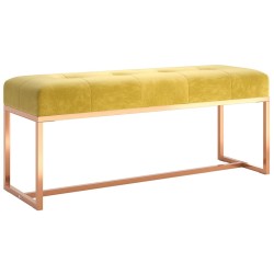 Banc Jaune moutarde 110x36x45 cm Velours 561760561760