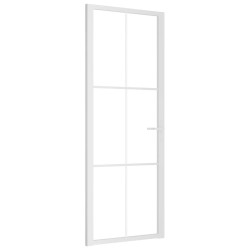 Porte intérieure 76x201,5 cm Blanc Verre ESG et aluminium 561770561770