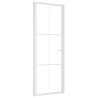 Porte intérieure 76x201,5 cm Blanc Verre ESG et aluminium 561770561770