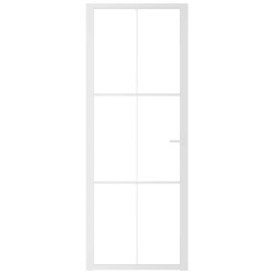Porte intérieure 76x201,5 cm Blanc Verre ESG et aluminium 561770561770
