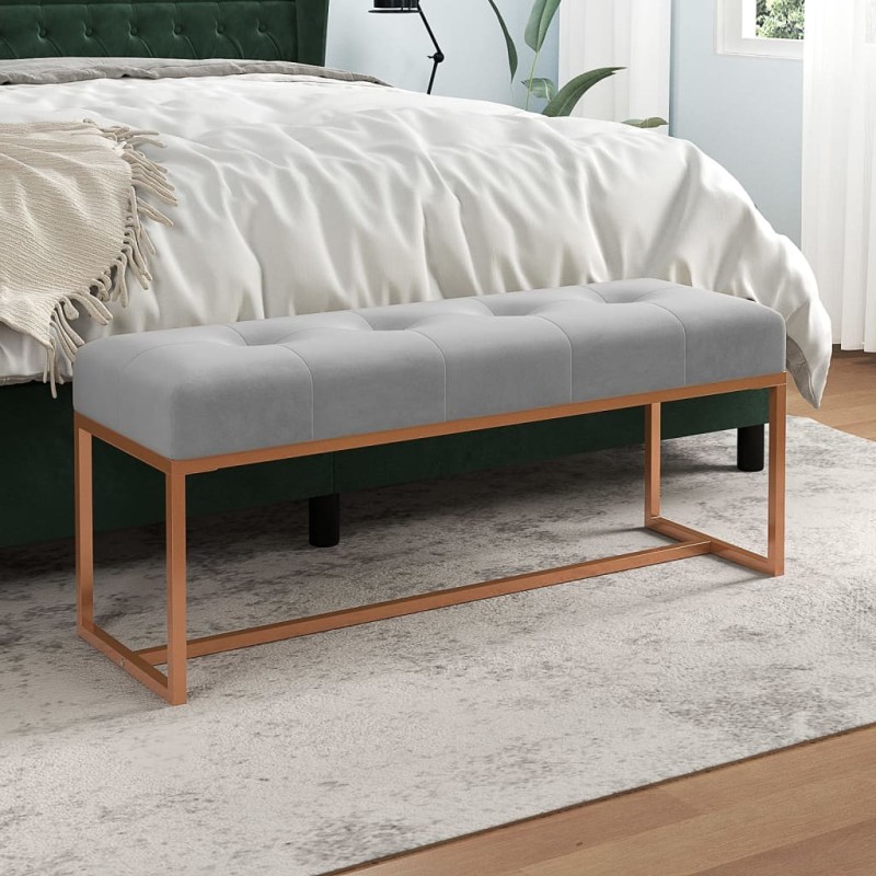 Banc Gris 110x36x45 cm Velours 561771561771