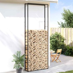 Portant de bois de chauffage Noir mat 110x28x312 cm Acier 561774561774